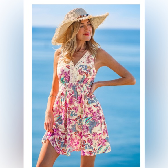 Cupshe Floral Maxi Dress - Pink and Cream - Picture 4 of 4